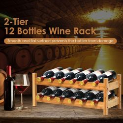 2 Tier Wine Rack Holds 12 Bottles  New