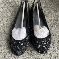 Kenneth Cole Beaded Sparkle N Shine Flat, Size 7