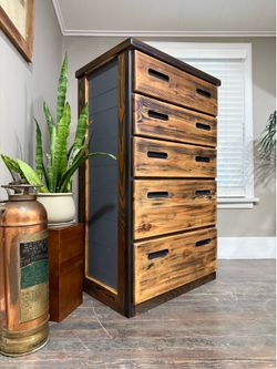 Rustic 5-Drawer Tallboy Chest