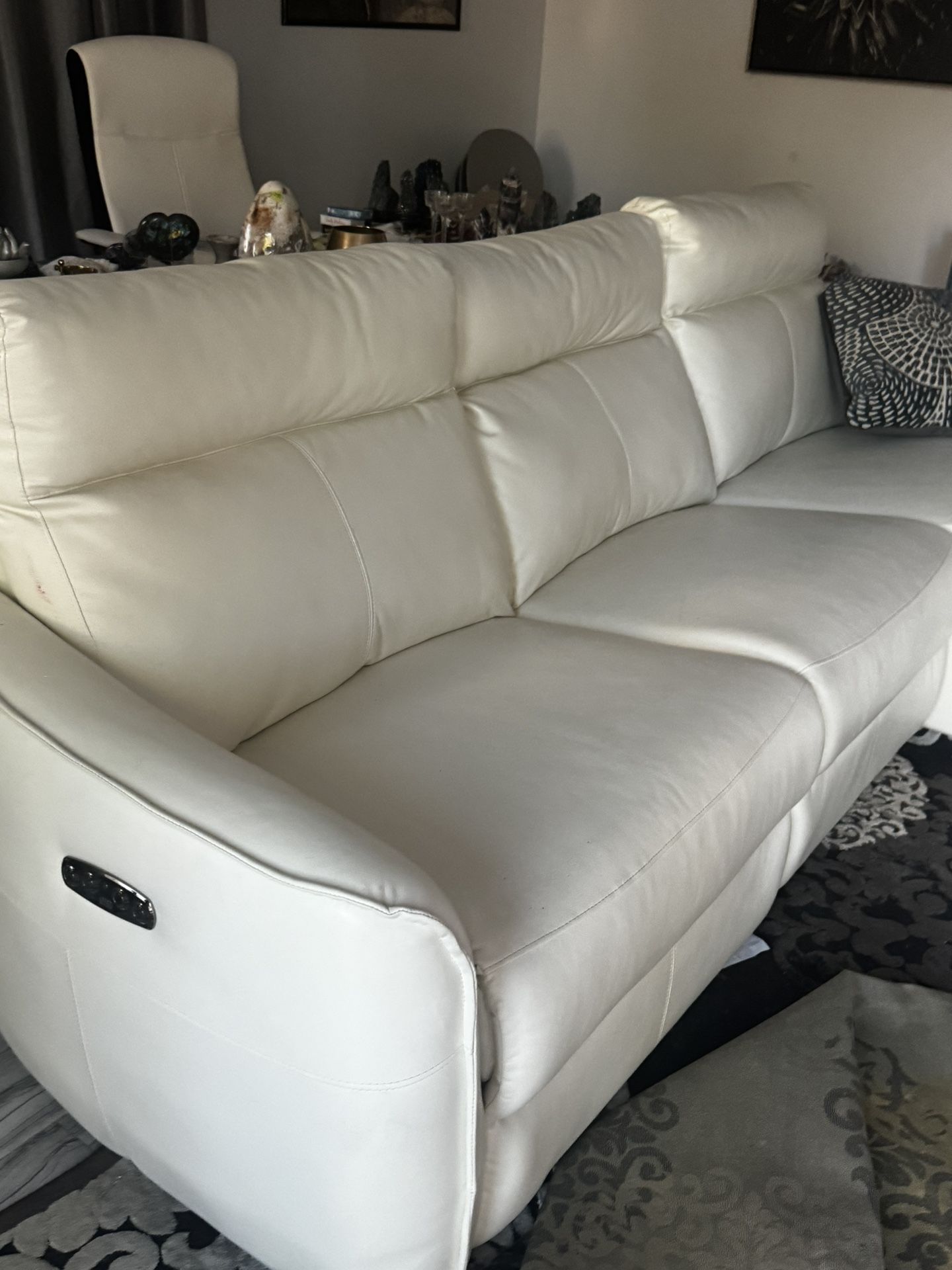 White Reclining Sofa