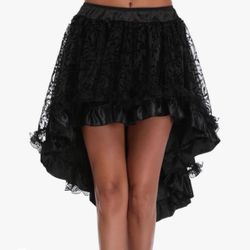 Women's retro gothic lace irregular skirts steam punk skirt cosplay costumes