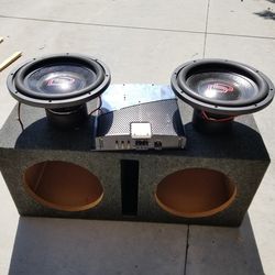 12" Digital Design subs, amp, with speaker box