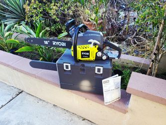 Ryobi New 18 in. 38cc 2-Cycle Gas Chainsaw with Heavy-Duty Case.