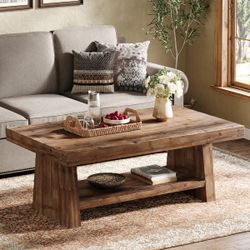 47" 100 % real Solid Wood Coffee Table with Storage