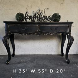 Black Farmhouse Console Table 