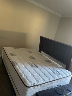 Queen bed frame and mattress
