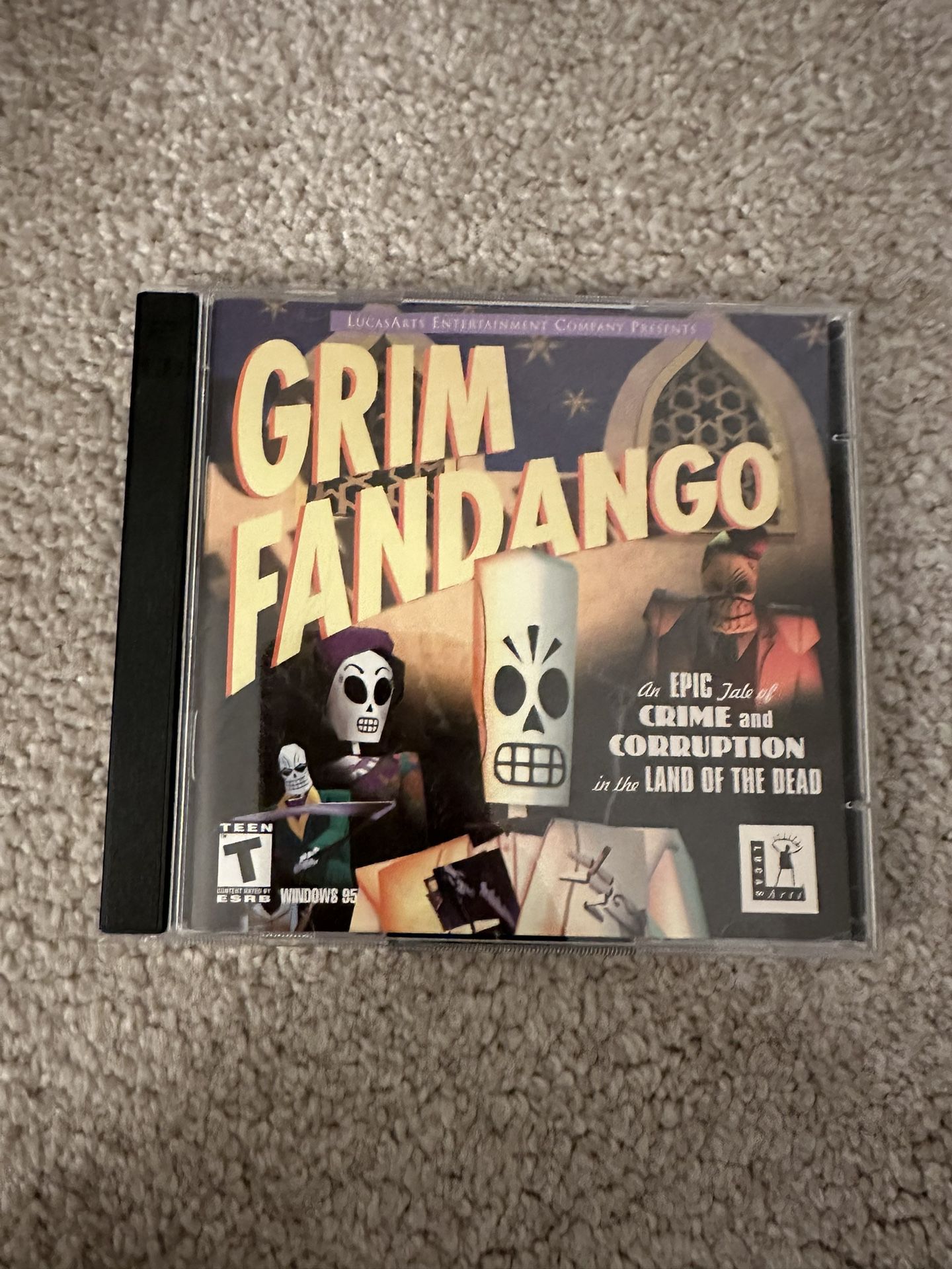 Grim Fandango PC Video Game CD-ROM, 2-Disc Set, 1997, LucasArts