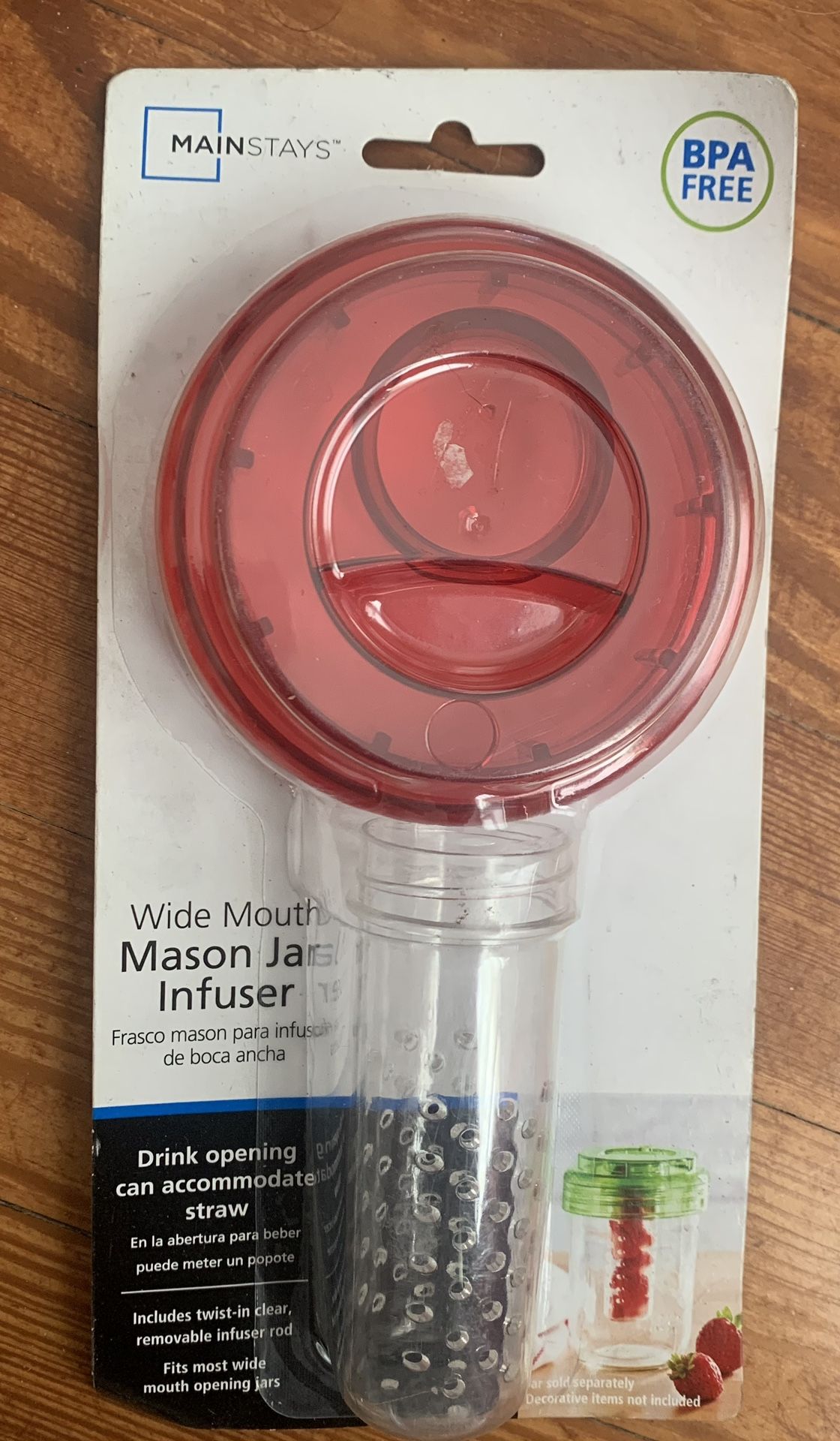 Mason Jar Wide Mouth Infuser Red