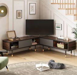 80-inch W Modern TV Stand with Sliding Doors for Living Room