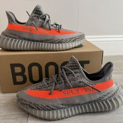 2021 Men's ADIDAS Yeezy Boost 350 V2 Beluga Reflective GW1229 Beluga Reflective Steeple Grey Solar Red Size 12 Shoes Used w/ Box