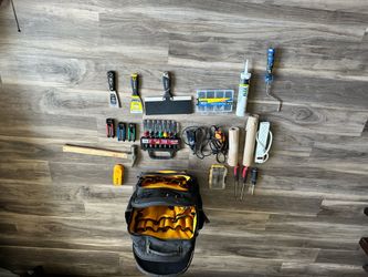 Dewalt tool bag and mixed tools new and used.