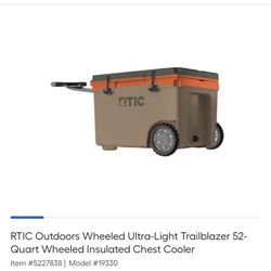 RTIC outdoor Wheeled 52 Quart Insulated Cooler 