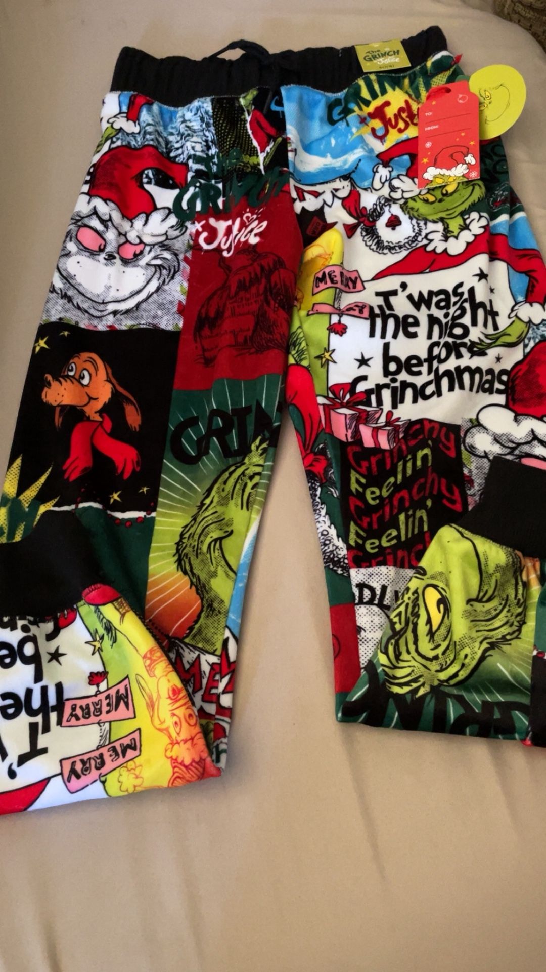 Girls Grinch Velour Joggers