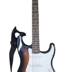 Squier Stratocaster Electric Guitar Pack With Frontman 10G Amp - 2-Color Sunburst.