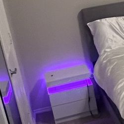 White Led Nightstands