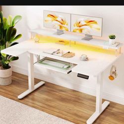 U Shaped Electric Standing Desk 