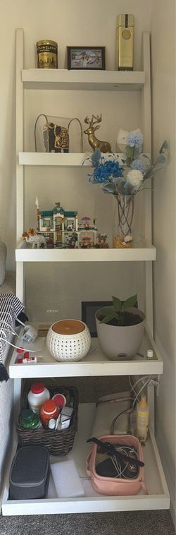 White shelf ladder