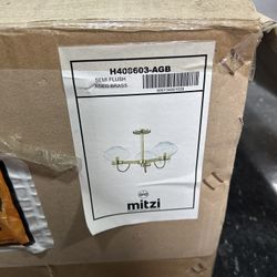 Mitzi Brass Semi Flush Light