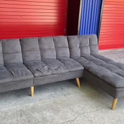 Sectional Couch with chaise and adjustable headrest.