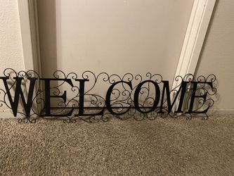  4 Ft  Metal Wall Decor (Welcome Plaque)