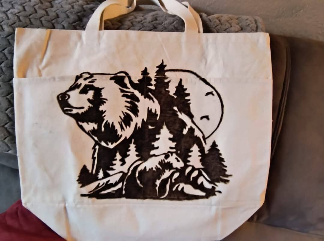 Bear Canvas Tote Bag XL