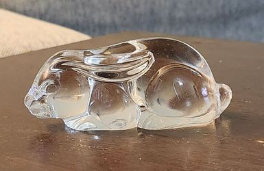 Vintage Princess House Pets Rabbit Bunny 24% Lead Crystal Figurine Paperweight 1990s