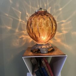 Amber Glass Globe Lamp