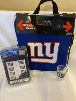 New York Giants double six dominoes duffle bag shot glass