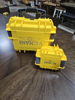 Invicta 3 Slot Impact Resistant Dive Pro Cases ( One With Card, Manual Etc )