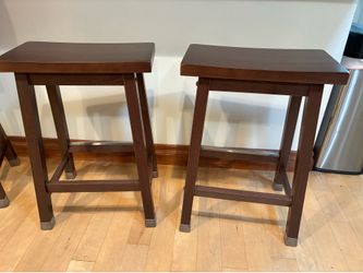 4 wood stool chairs