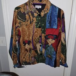 Kaktus USA Button Up Shirt Jacket L
