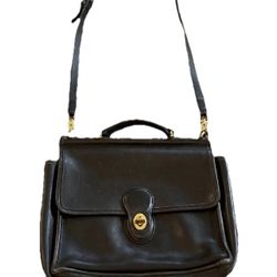 Vintage Coach Willis Glovetanned Cowhide Leather Black  Brass 9927 Costa Rica