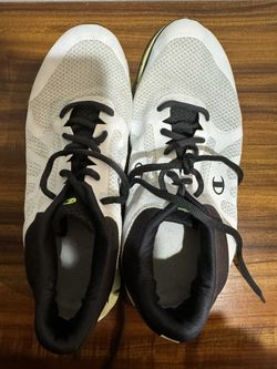 Champion Mens Running Shoes Neon Yellow Sole Black & white Low Top Lace Up Mesh 12M