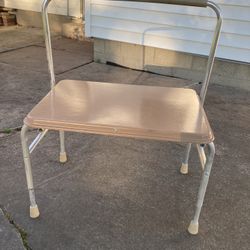 Bath Chair:  Adjustable height, Metal, New Never used 