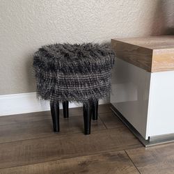 Modern Faux Fur Stool / Ottoman
