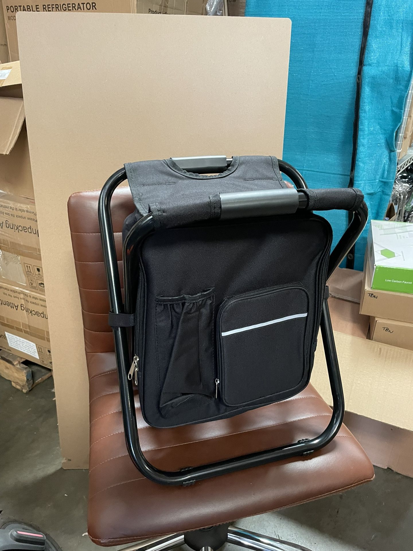 Insulated Backpack Cooler with Folding Stool Chair