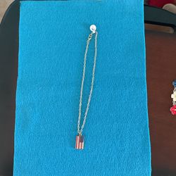 American Flag Necklace 18”