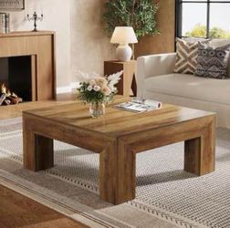 39.4 inches Square Coffee Table for Living Room Farmhouse All MDF Accent Center Cocktail.