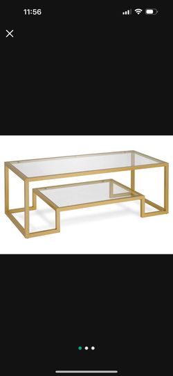 Brand New Glass Coffee Table With Gold Frame 