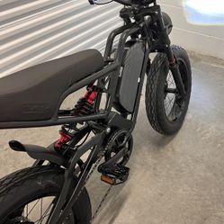 1500 Watt Electric Ebike, Heavy Duty/Full Suspension, Hydraulic Brakes  (Flaked Yellow)