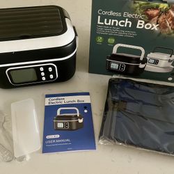 Cordless Electric Lunch Box with LCD Screen – Portable Heated Food