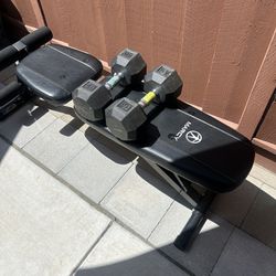 Workout Bench And Dumbells
