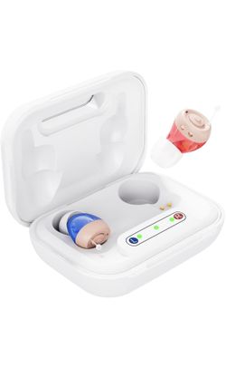 Hearing Aids Rechargeable Hearing Aids for Seniors, Up to 48 Hours of Battery Life, Clear Sound, Easy Volume Control, Automatic On/Off