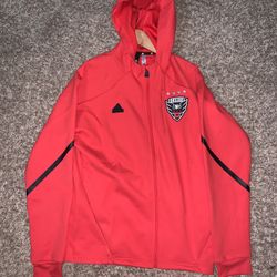 Adidas Red D.c. United 2024 Anthem Travel Full-zip Jacket