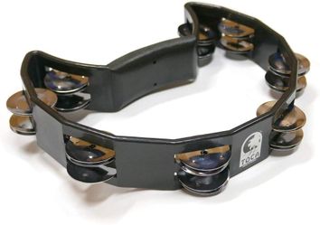 Toca Percussion T-2602 Half Moon Tambourine 10" - Black