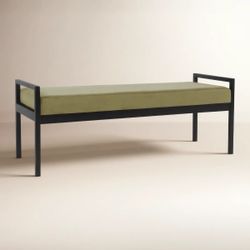 Joss & Main Green Velvet Bench