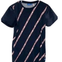 Adidas Top  Size XS Trefoil Diagonal Blue Size XS Short Sleeves T Shirt Mini