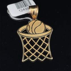 10KT Yellow Gold BasketBall Hoop Pendant 2.80g 124394/12