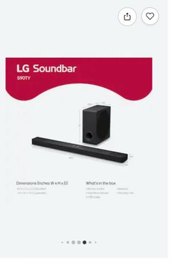 LG surround sound bar and subwoofer