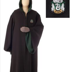 Authentic Harry Potter Slytherin Robe Costume With Silk Tie From Universal Studios 